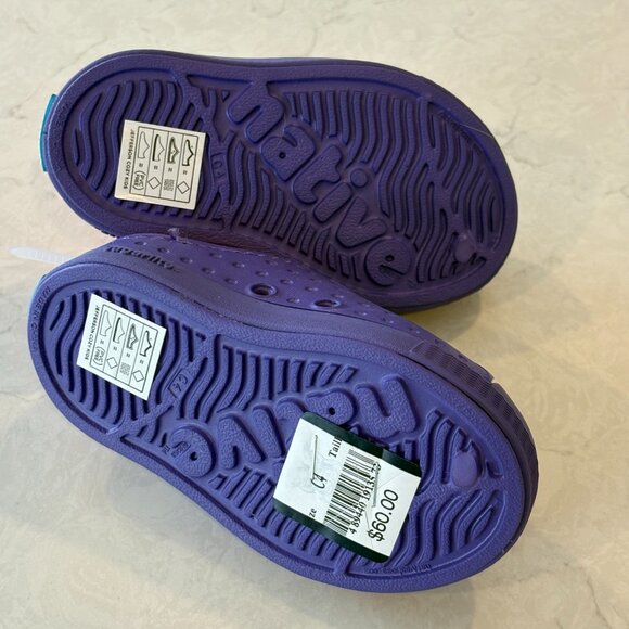 New with Tags ($60) Native Jefferson Cozy Pink and Purple Slide on Shoes- Size 4 - Picture 6 of 8